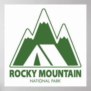 Rocky Mountain National Park Mountains Camping Poster