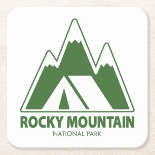 Rocky Mountain National Park Mountains Camping Square Paper Coaster