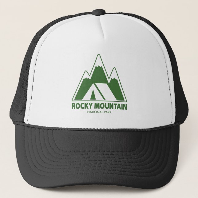 Rocky Mountain National Park Mountains Camping Trucker Hat (Front)