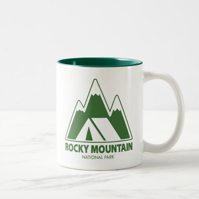 Rocky Mountain National Park Mountains Camping Two-Tone Coffee Mug (Right)