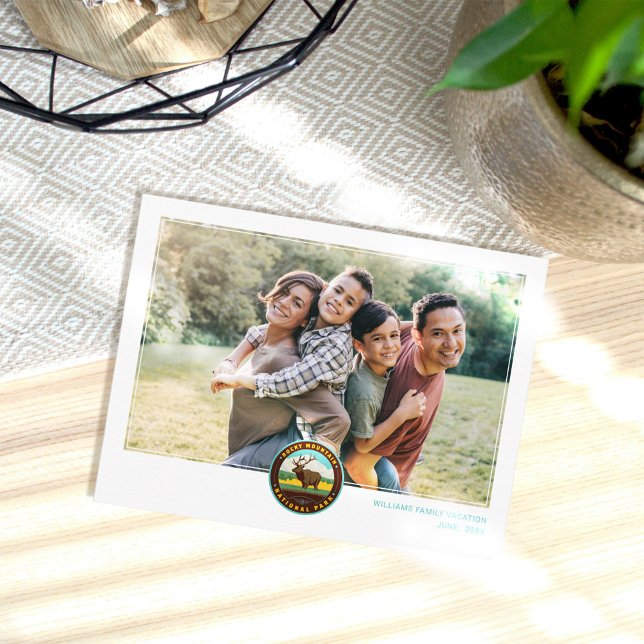 Rocky Mountain National Park Postcard (Postcard on table)