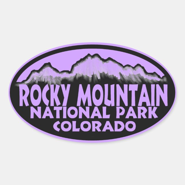 Rocky Mountain National Park purple oval stickers (Front)