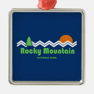Rocky Mountain National Park Retro Metal Tree Decoration