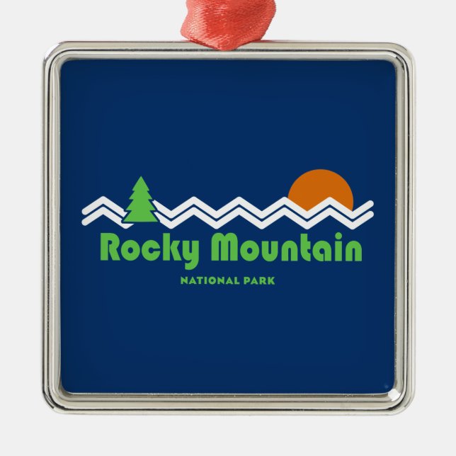 Rocky Mountain National Park Retro Metal Tree Decoration (Front)