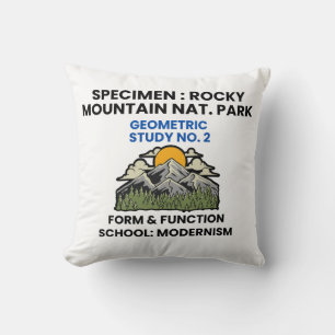 Rocky Mountain National Park Retro Specimen Cushion