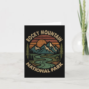 Rocky Mountain National Park Retro Sunset Mountain Card