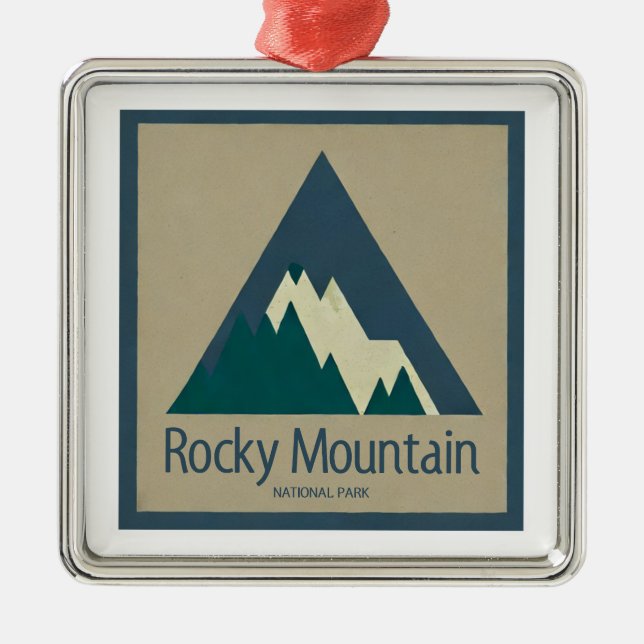 Rocky Mountain National Park Rustic Metal Tree Decoration (Front)