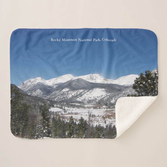 Rocky Mountain National Park sherpa blanket (Front (Horizontal))
