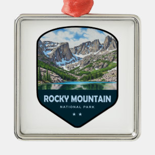 Rocky Mountain National Park Shield Metal Tree Decoration