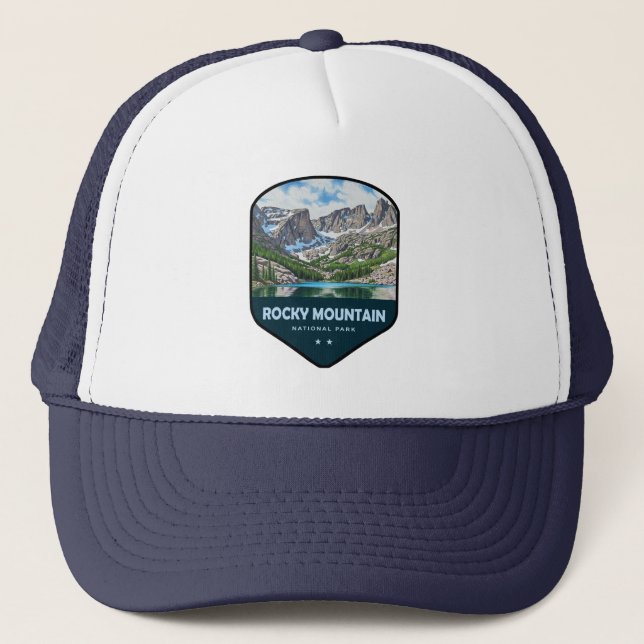 Rocky Mountain National Park Shield Trucker Hat (Front)