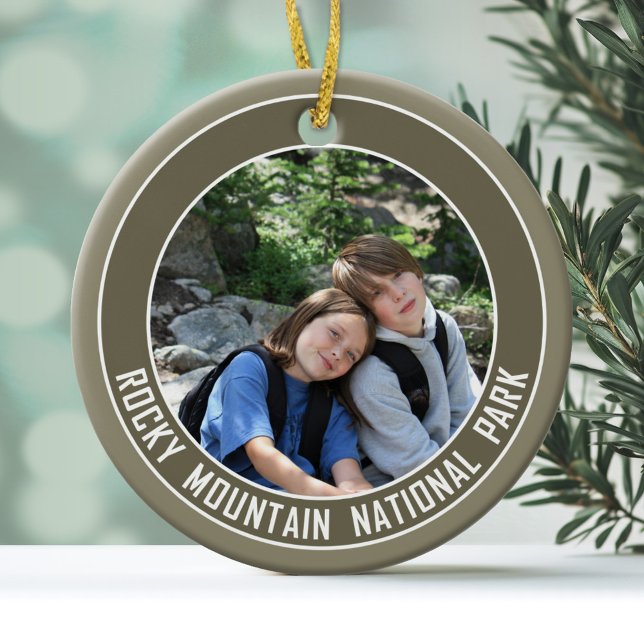 Rocky Mountain National Park Souvenir Photo Ceramic Tree Decoration (Personalized Photo Ornament)