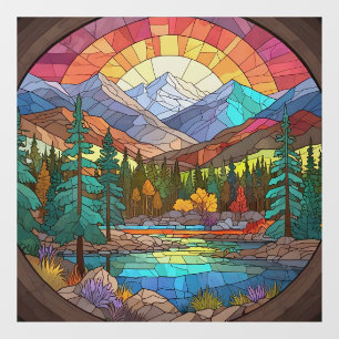 Rocky Mountain National Park Stained Glass Rockies Window Cling
