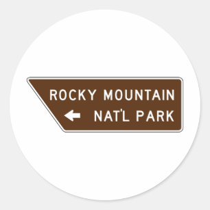 Rocky Mountain National Park Street Sign Classic Round Sticker