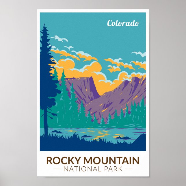 Rocky Mountain National Park Teton Range Travel Poster (Front)