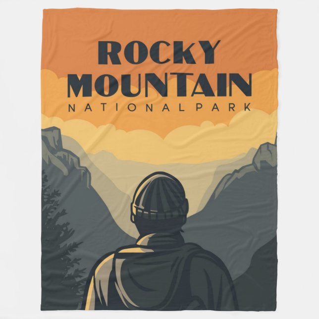 Rocky Mountain National Park Travel Fleece Blanket (Front)