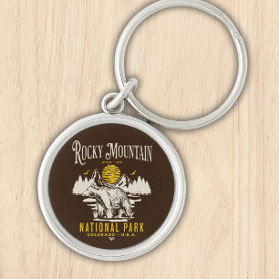 Rocky Mountain National Park Vintage landscape Key Ring