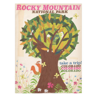Rocky Mountain national park vintage poster Tablecloth