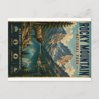 Rocky Mountain National Park Vintage Scenic Landsc Holiday Postcard