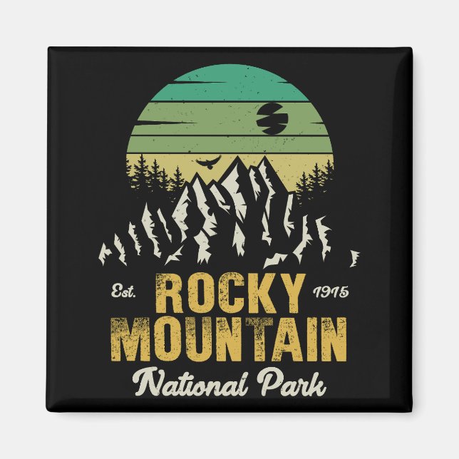 Rocky Mountain National Park Vintage Souvenirs 60s Magnet (Front)
