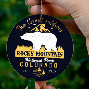 Rocky Mountain National Park Vintage Souvenirs Ceramic Tree Decoration