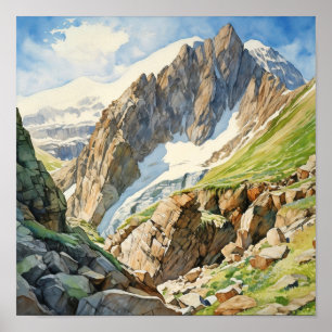 Rocky Mountain National Park Watercolor Poster