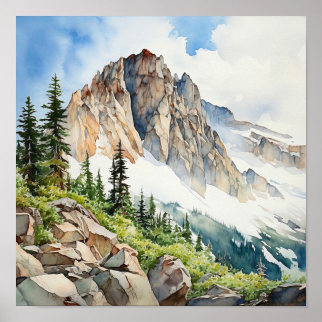 Rocky Mountain National Park Watercolor Poster (Front)