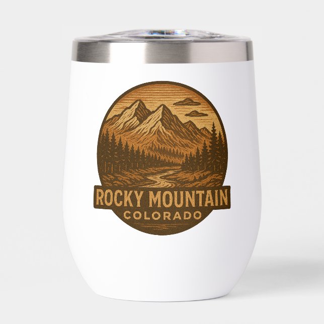 Rocky Mountain National Park Wine Tumbler (Front)