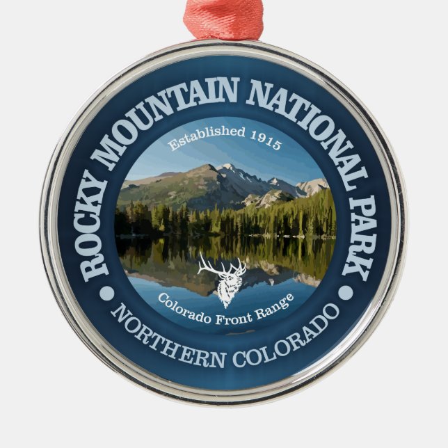 Rocky Mountain NP 2 Metal Tree Decoration (Front)