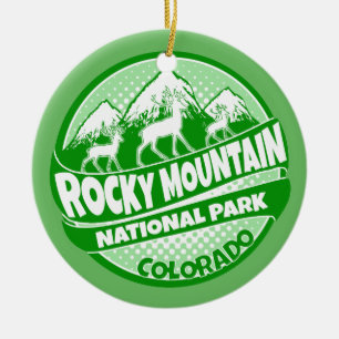 Rocky Mountain Park Colorado green ornament