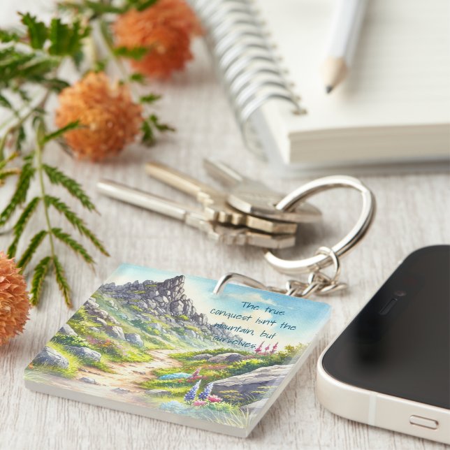 Rocky Mountain Path & Quote Key Ring (Front Right)