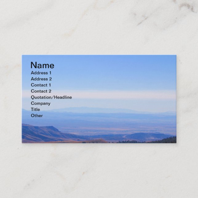 Rocky Mountain Range Picture Business Cards (Front)
