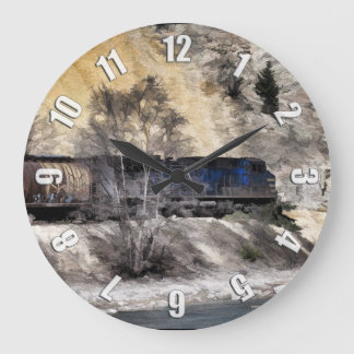 Rocky Mountain Ranger Train Large Clock