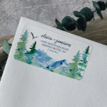 Rocky Mountain Return Address Label<br><div class="desc">These Rocky Mountain return address labels are perfect for an outdoor wedding. The design features a blue and green painted wilderness landscape with watercolor pine trees,  birds and mountains. These labels can be used for a wedding,  bridal shower,  special event or any time you need a personal address label.</div>