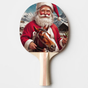 Rocky Mountain Santa and His Horse Ping Pong Paddle