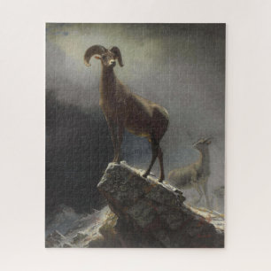 Rocky Mountain Sheep by Albert Bierstadt Decoupage Jigsaw Puzzle
