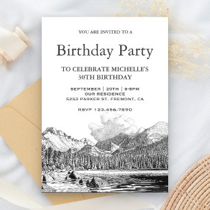 Rocky Mountain Sketch Birthday Party Invitation