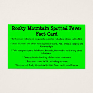 Rocky Mountain Spotted Fever Fact Card