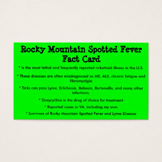 Rocky Mountain Spotted Fever Fact Card