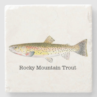 Rocky Mountain Trout Fish Stone Coaster