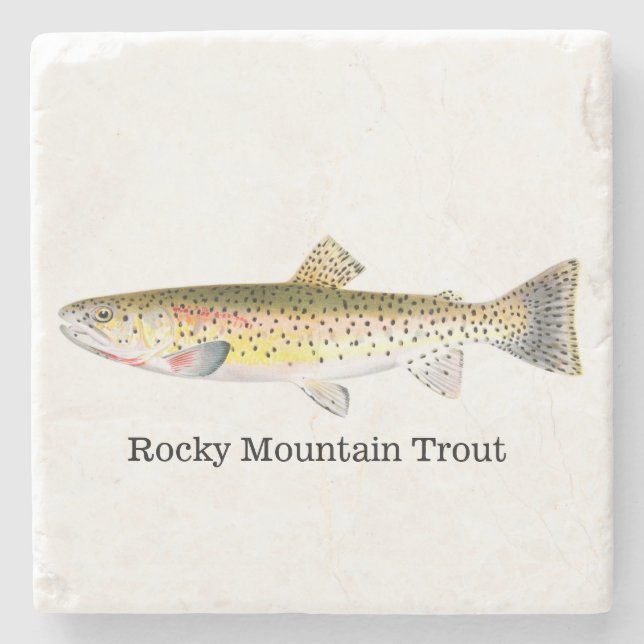 Rocky Mountain Trout Fish Stone Coaster (Front)