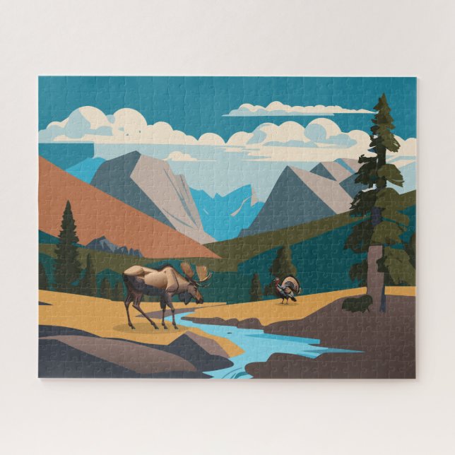 Rocky Mountain Valley Wildlife  Jigsaw Puzzle (Horizontal)