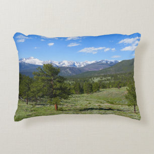 Rocky Mountain View Scenic Landscape Decorative Cushion