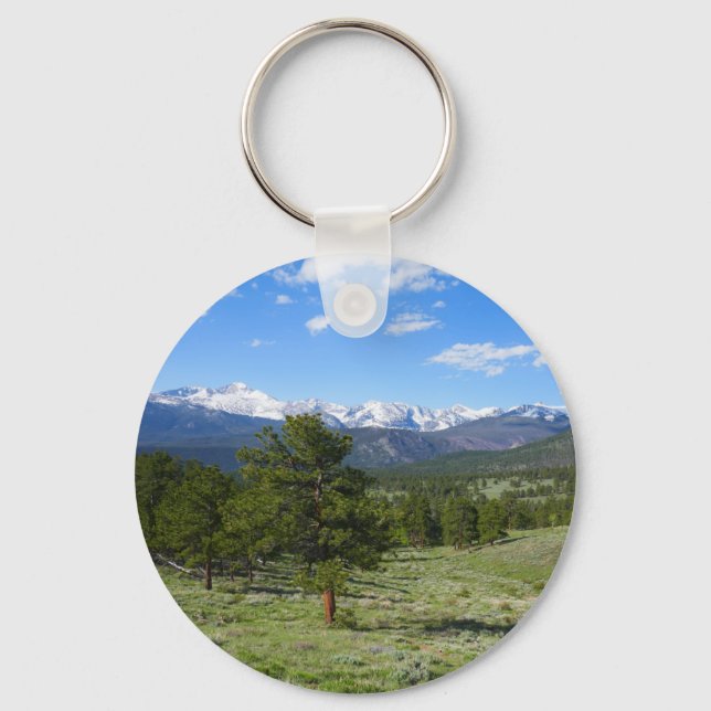 Rocky Mountain View Scenic Landscape Key Ring (Front)