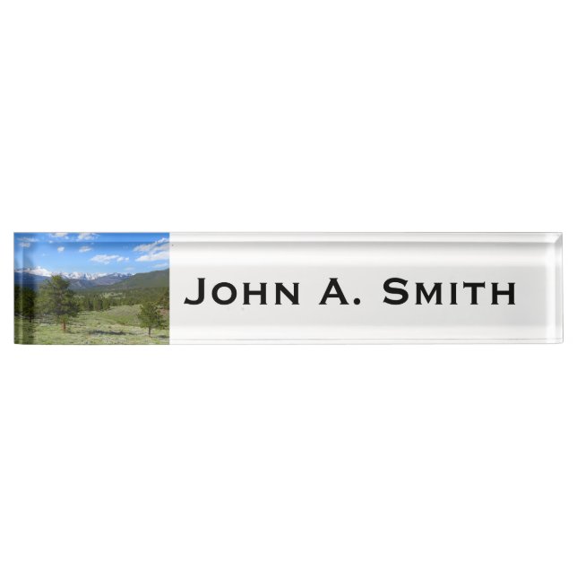 Rocky Mountain View Scenic Landscape Nameplate (Front)