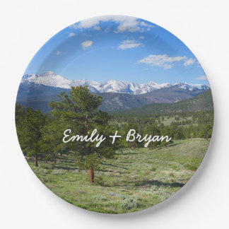 Rocky Mountain View Scenic Landscape Paper Plate