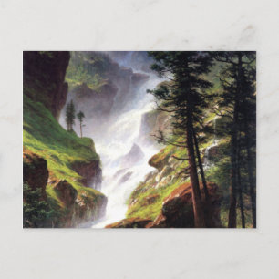 Rocky Mountain Waterfall - Albert Bierstadt Postcard