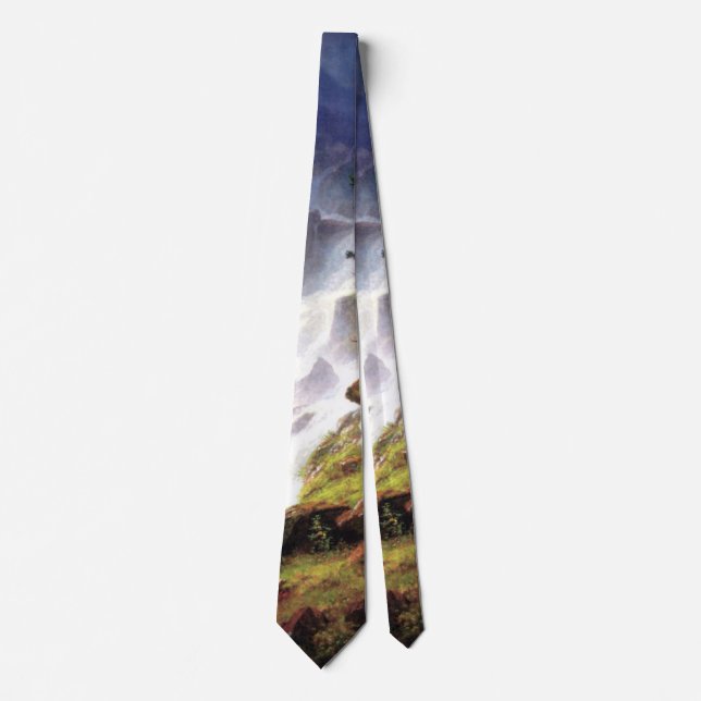 Rocky Mountain Waterfall - Albert Bierstadt Tie (Front)