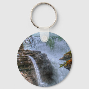 Rocky Mountain Waterfall Nature Photo Key Ring