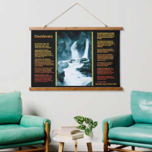 Rocky mountain waterfalls DESIDERATA Hanging Tapestry