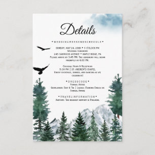 Rocky Mountain Wedding Details Card